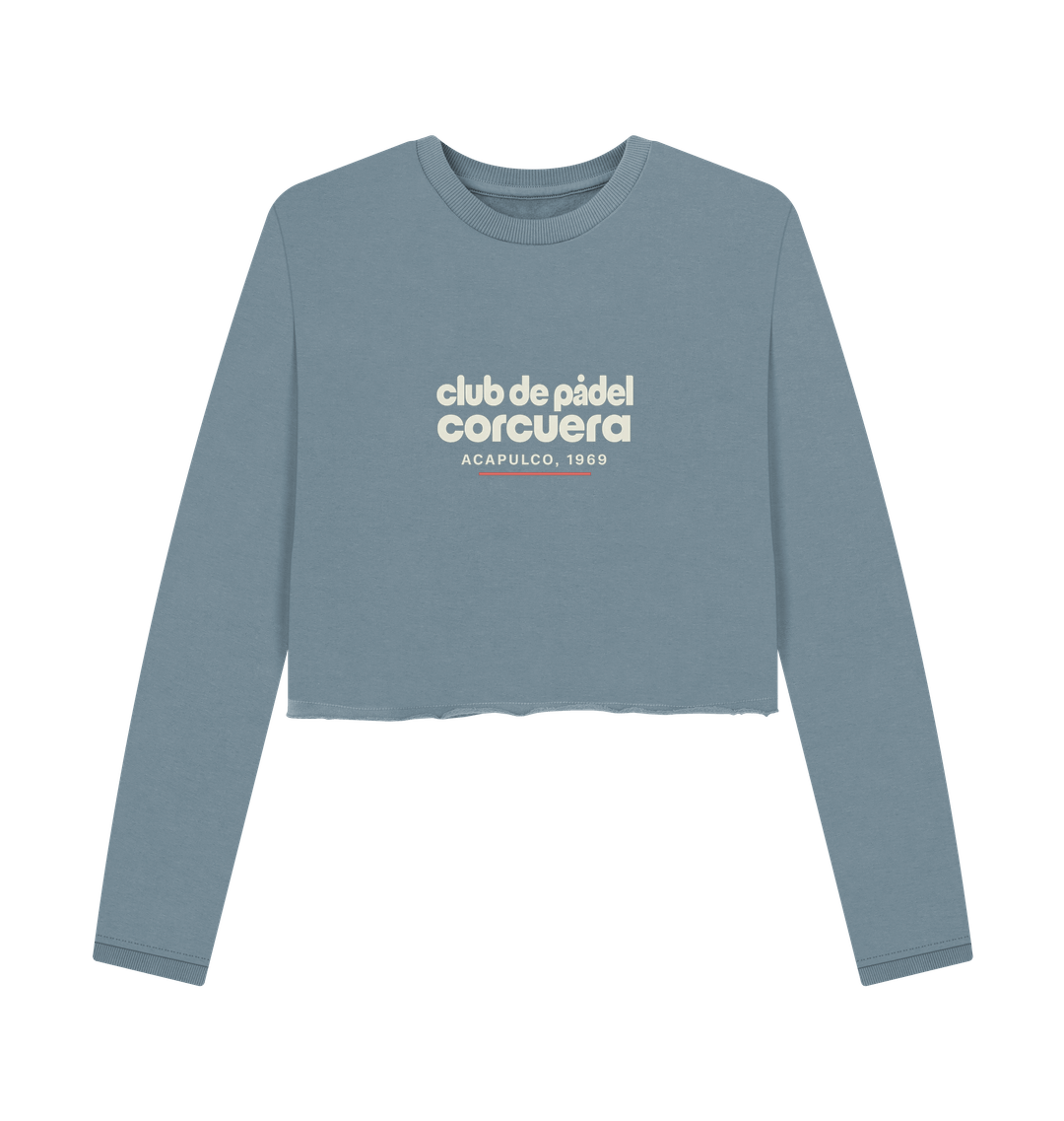 Stone Blue Printed Boxy Jumpers