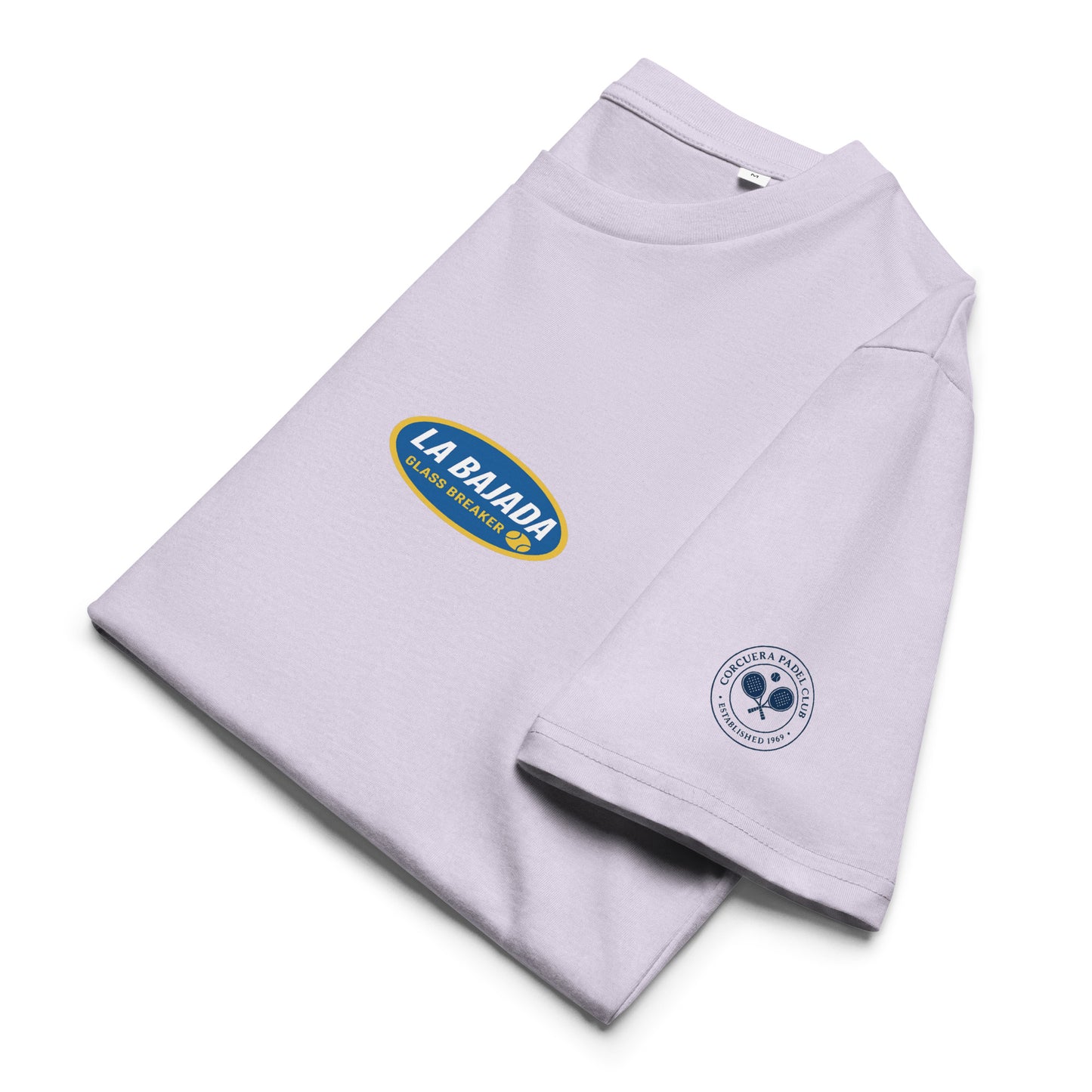 Corcuera Crest on Sleeve of La Bajada T-Shirt