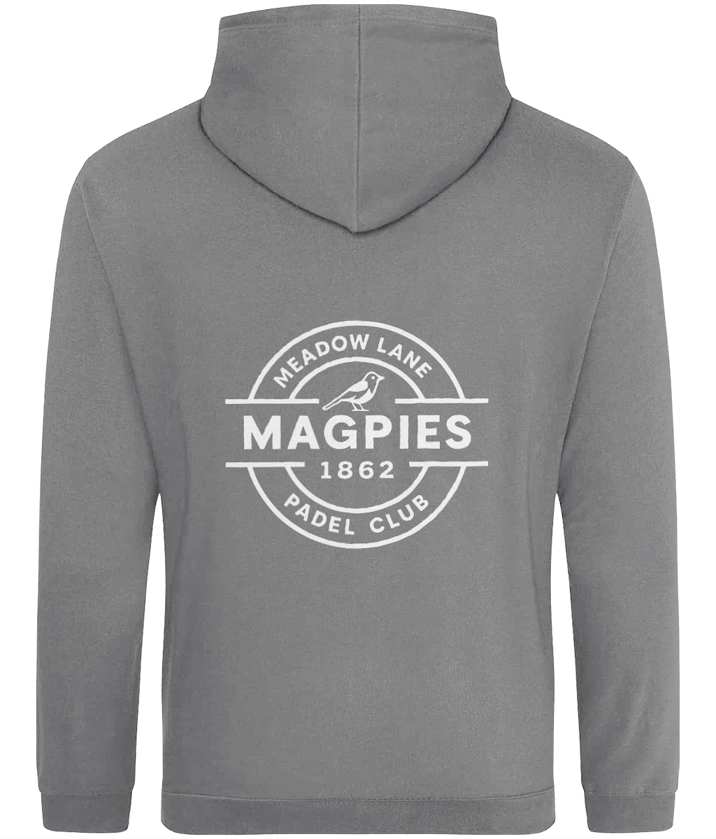 Magpies College Hoodie – Nottingham Padel Design front grey