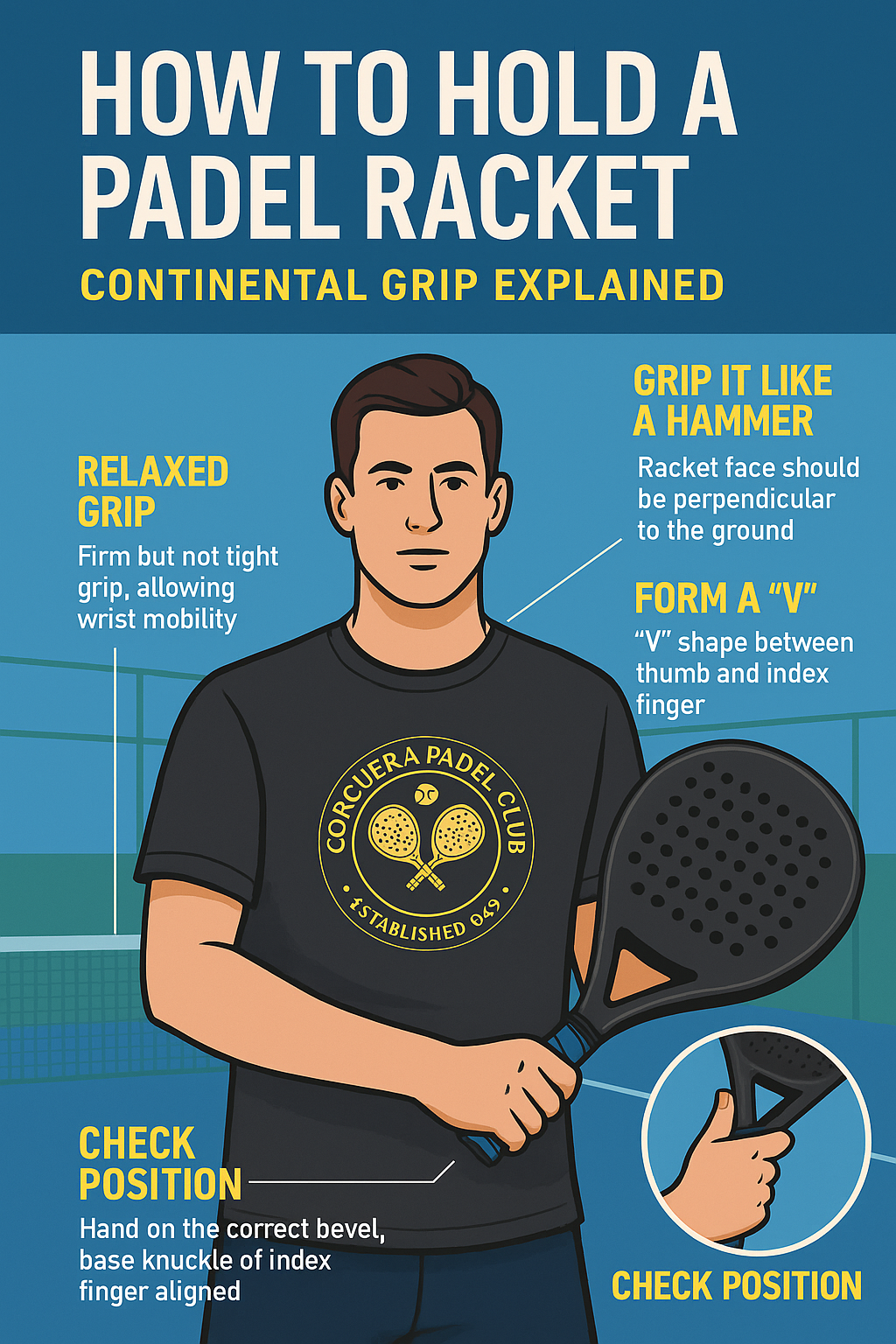 How to Hold a Padel Racket: Continental Grip Explained for Beginners ...