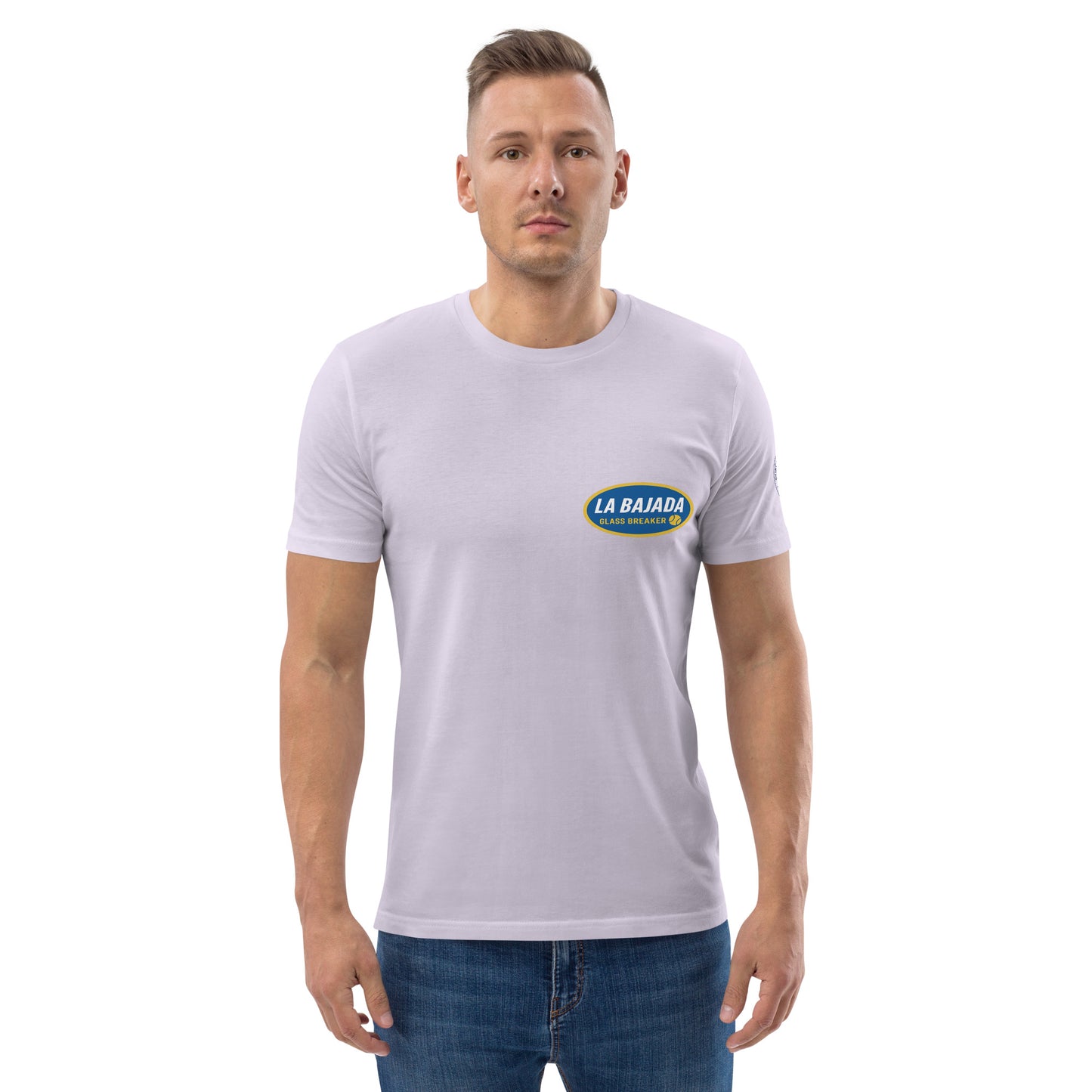 Model Wearing La Bajada T-Shirt – Lavender – Corcuera Padel Club